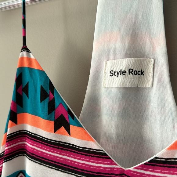 STYLE RACK TUNIC RACERBACK MINI DRESS SOUTHWESTERN STYLE PRINT SIZE MEDIUM - Picture 2 of 4